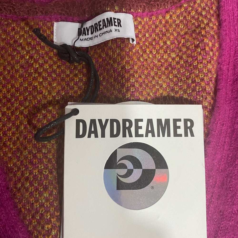 DayDreamer Cardigan Argyle Fuchsia Sunset  Orange - Picture 8 of 9
